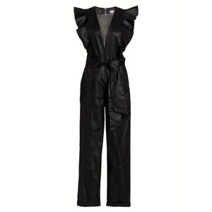 NWOT 7 For All Mankind Black Jumpsuit with Ruffle Sleeves Size Small